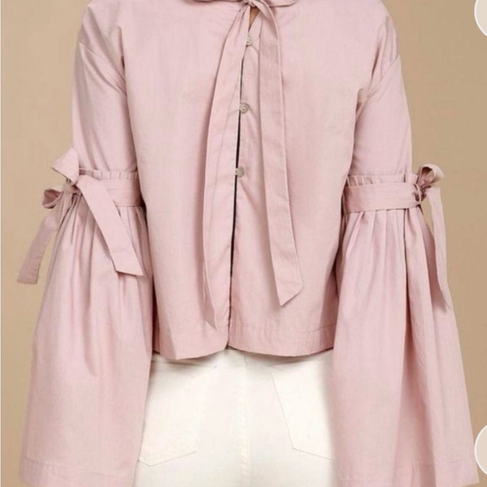 Free people Pink Bell Sleeve Blouse